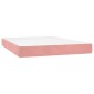 vidaXL Κρεβάτι Boxspring με Στρώμα Ροζ 140x200 εκ. Βελούδινο