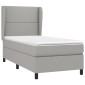 vidaXL Κρεβάτι Boxspring με Στρώμα Ανοιχτό Γκρι 100x200 εκ. Υφασμάτινο