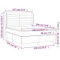 vidaXL Κρεβάτι Boxspring με Στρώμα Μαύρο 140x190 εκ. Υφασμάτινο