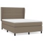 vidaXL Κρεβάτι Boxspring με Στρώμα Taupe 140x200 εκ. Υφασμάτινο
