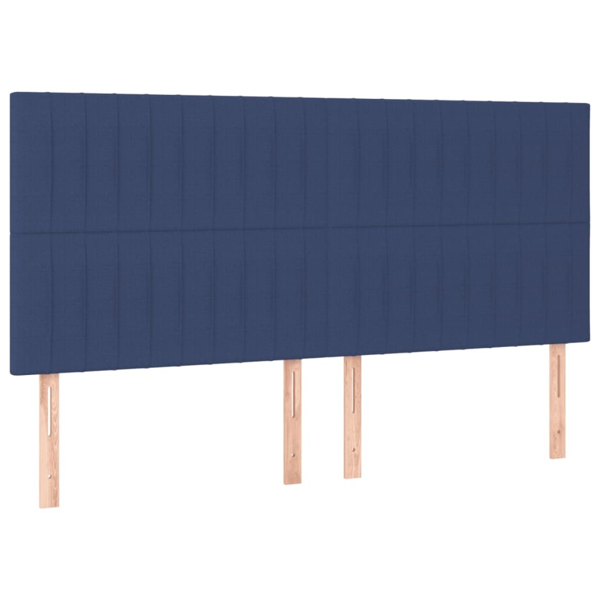 vidaXL Κρεβάτι Boxspring με Στρώμα Μπλε 200x200 εκ. Υφασμάτινο