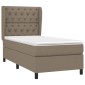 vidaXL Κρεβάτι Boxspring με Στρώμα Taupe 80x200 εκ. Υφασμάτινο
