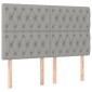 vidaXL Κρεβάτι Boxspring με Στρώμα Ανοιχτό Γκρι 140x200 εκ. Υφασμάτινο