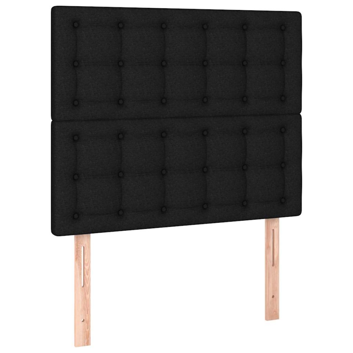 vidaXL Κρεβάτι Boxspring με Στρώμα Μαύρο 90x190 εκ.Υφασμάτινο