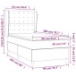 vidaXL Κρεβάτι Boxspring με Στρώμα Σκούρο Γκρι 90x200 εκ. Υφασμάτινο