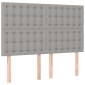 vidaXL Κρεβάτι Boxspring με Στρώμα Ανοιχτό Γκρι 140x200 εκ. Υφασμάτινο