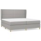 vidaXL Κρεβάτι Boxspring με Στρώμα Ανοιχτό Γκρι 200x200 εκ. Υφασμάτινο