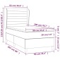 vidaXL Κρεβάτι Boxspring με Στρώμα Σκούρο Γκρι 90x200 εκ. Υφασμάτινο