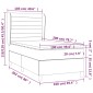 vidaXL Κρεβάτι Boxspring με Στρώμα Ανοιχτό Γκρι 100x200 εκ. Υφασμάτινο
