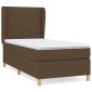 vidaXL Κρεβάτι Boxspring με Στρώμα Σκούρο Καφέ 100x200 εκ. Υφασμάτινο