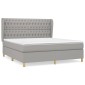 vidaXL Κρεβάτι Boxspring με Στρώμα Ανοιχτό Γκρι 180x200 εκ. Υφασμάτινο