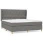 vidaXL Κρεβάτι Boxspring με Στρώμα Σκούρο Γκρι 180x200 εκ Υφασμάτιν