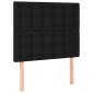 vidaXL Κρεβάτι Boxspring με Στρώμα Μαύρο 90x190 εκ.Υφασμάτινο
