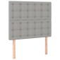 vidaXL Κρεβάτι Boxspring με Στρώμα Ανοιχτό Γκρι 90x200 εκ. Υφασμάτινο