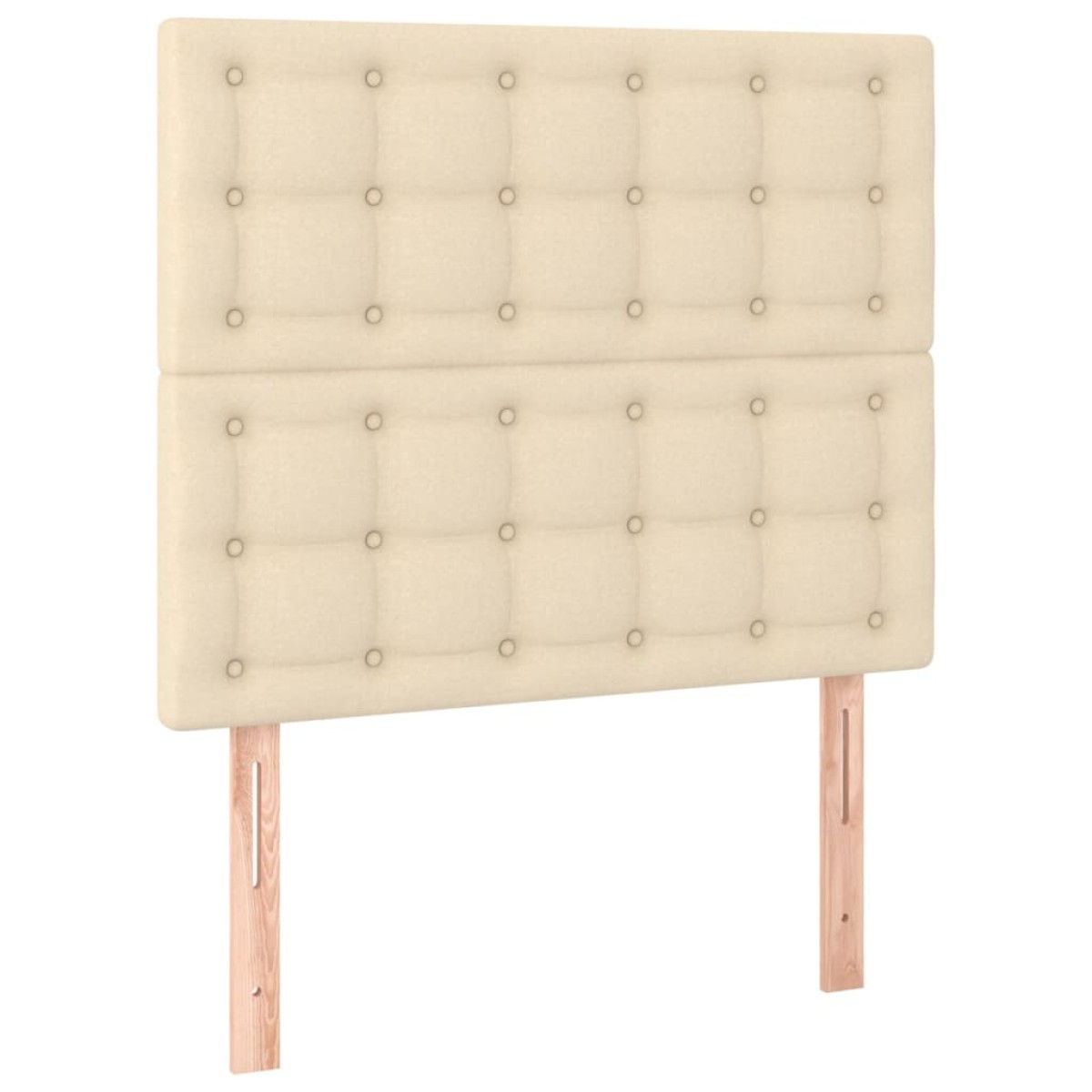 vidaXL Κρεβάτι Boxspring με Στρώμα Κρεμ 90x200 εκ.Υφασμάτινο