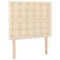 vidaXL Κρεβάτι Boxspring με Στρώμα Κρεμ 90x200 εκ.Υφασμάτινο