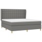 vidaXL Κρεβάτι Boxspring με Στρώμα Σκούρο Γκρι 180x200 εκ Υφασμάτιν