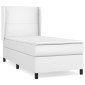 vidaXL Κρεβάτι Boxspring με Στρώμα Λευκό 90x190εκ. από Συνθετικό Δέρμα