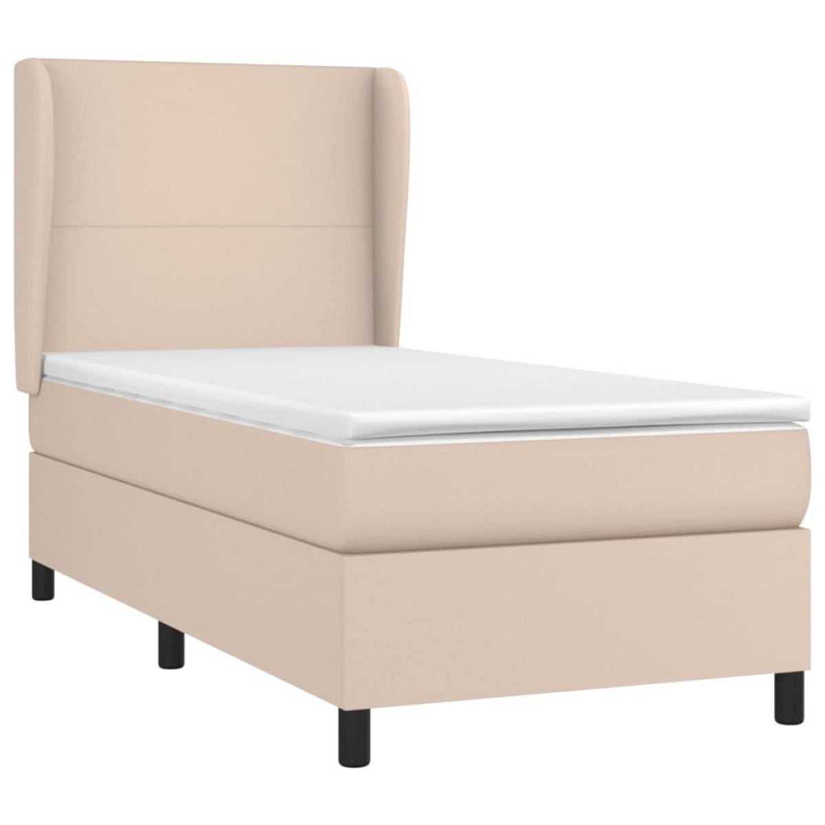 vidaXL Κρεβάτι Boxspring με Στρώμα Καπουτσίνο 100x200εκ.από Συνθ.Δέρμα