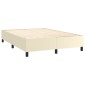 vidaXL Κρεβάτι Boxspring με Στρώμα Κρεμ 140x190εκ. από Συνθετικό Δέρμα