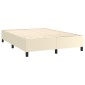 vidaXL Κρεβάτι Boxspring με Στρώμα Κρεμ 140x190εκ. από Συνθετικό Δέρμα
