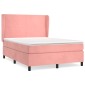 vidaXL Κρεβάτι Boxspring με Στρώμα Ροζ 140x190 εκ. Βελούδινο