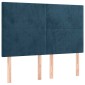 vidaXL Κρεβάτι Boxspring με Στρώμα Σκούρο Μπλε 140x200 εκ. Βελούδινο