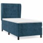 vidaXL Κρεβάτι Boxspring με Στρώμα Σκούρο Μπλε 100x200 εκ. Βελούδινο