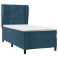 vidaXL Κρεβάτι Boxspring με Στρώμα Σκούρο Μπλε 100x200 εκ. Βελούδινο