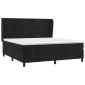 vidaXL Κρεβάτι Boxspring με Στρώμα Μαύρο 180x200 εκ. Βελούδινο