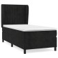 vidaXL Κρεβάτι Boxspring με Στρώμα Μαύρο 80 x 200 εκ. Βελούδινο
