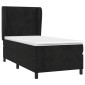 vidaXL Κρεβάτι Boxspring με Στρώμα Μαύρο 80 x 200 εκ. Βελούδινο