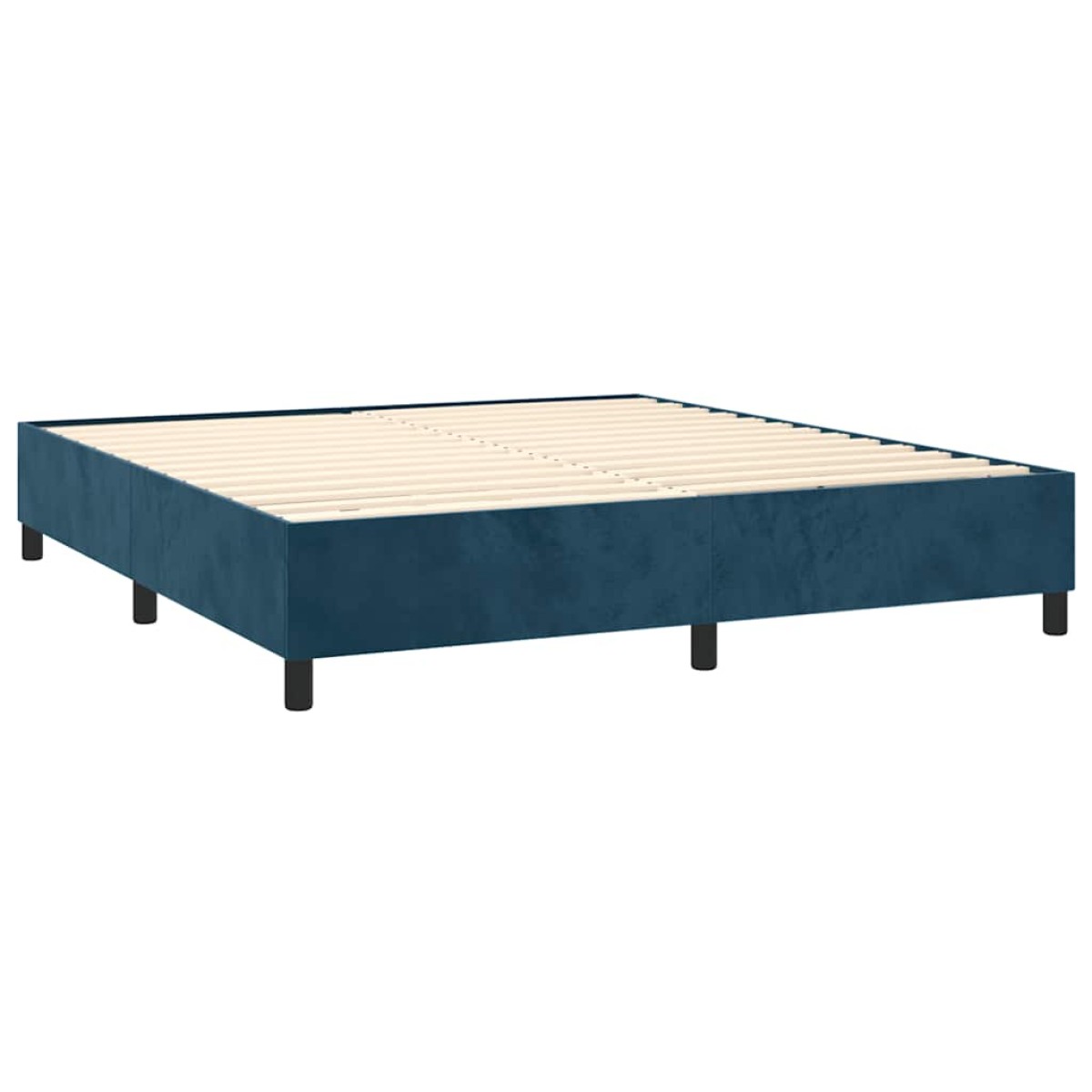 vidaXL Κρεβάτι Boxspring με Στρώμα Σκούρο Μπλε 160x200 εκ. Βελούδινο