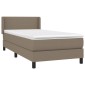 vidaXL Κρεβάτι Boxspring με Στρώμα Taupe 90x190 εκ.Υφασμάτινο