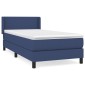 vidaXL Κρεβάτι Boxspring με Στρώμα Μπλε 90x200 εκ.Υφασμάτινο