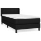 vidaXL Κρεβάτι Boxspring με Στρώμα Μαύρο 90x190 εκ.Υφασμάτινο