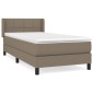 vidaXL Κρεβάτι Boxspring με Στρώμα Taupe 100 x 200 εκ. Υφασμάτινο