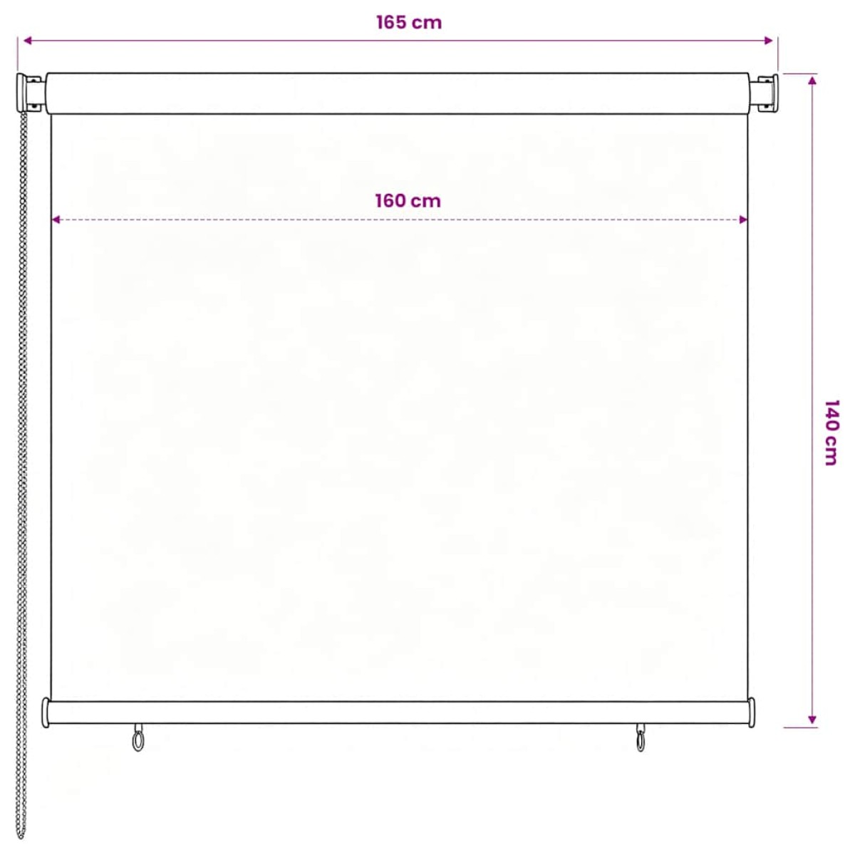 vidaXL Στόρι Σκίασης Ρόλερ Εξωτερικού Χώρου Καφέ 160 x 140 εκ. HDPE
