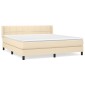 vidaXL Κρεβάτι Boxspring με Στρώμα Κρεμ 160x200 εκ. Υφασμάτινο