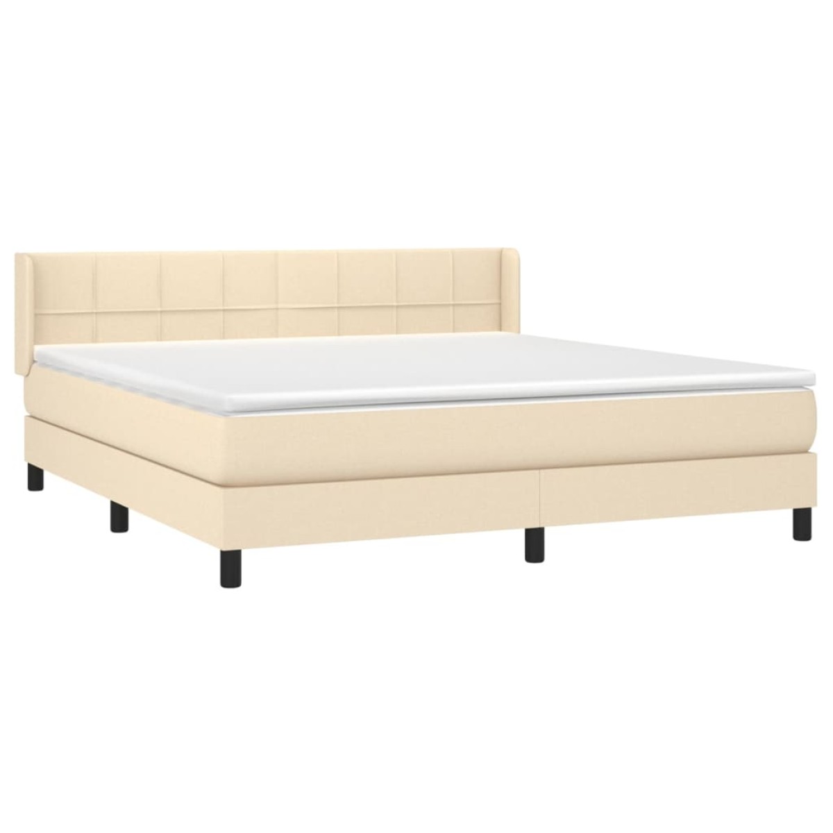 vidaXL Κρεβάτι Boxspring με Στρώμα Κρεμ 160x200 εκ. Υφασμάτινο