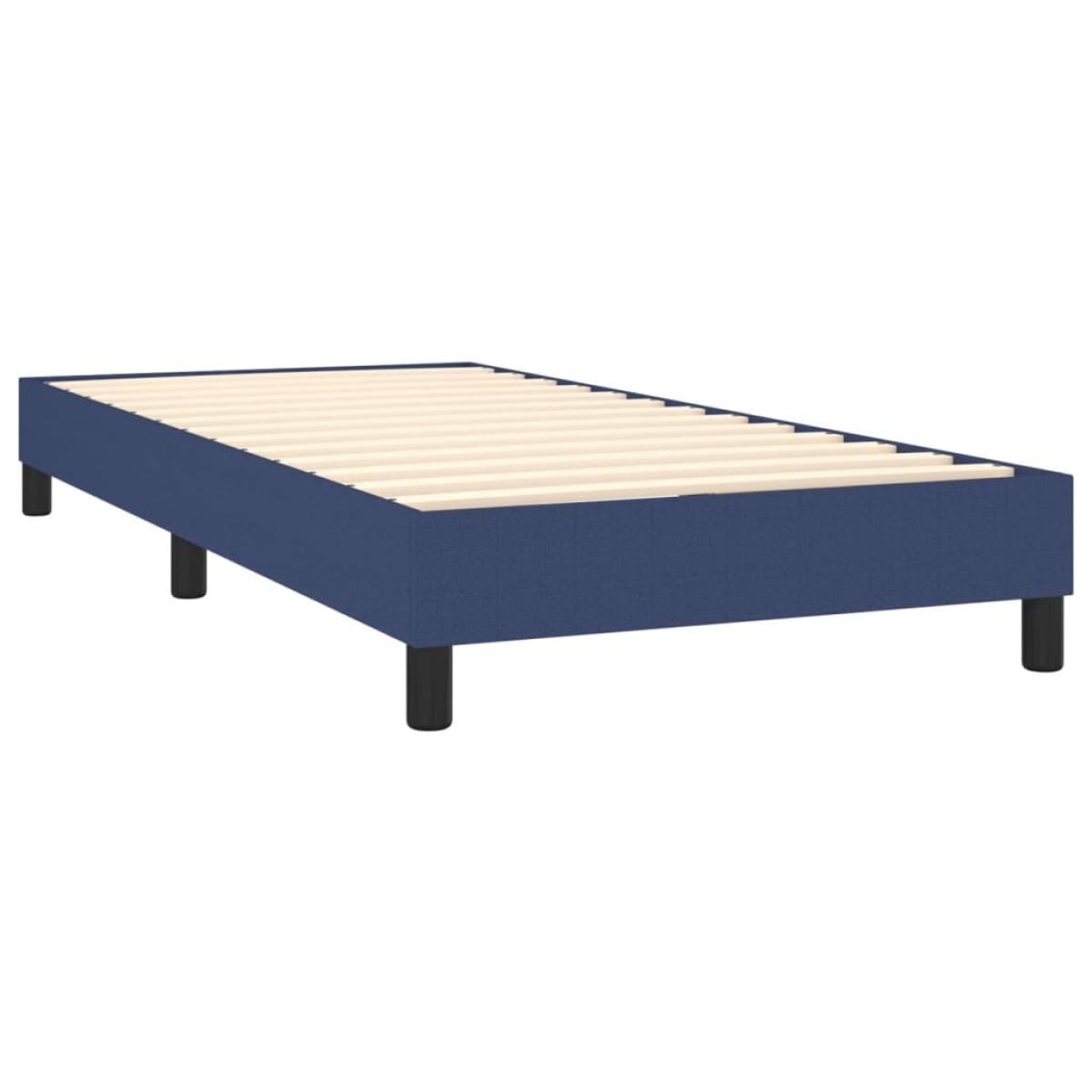 vidaXL Κρεβάτι Boxspring με Στρώμα Μπλε 90x200 εκ.Υφασμάτινο