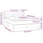 vidaXL Κρεβάτι Boxspring με Στρώμα Ανοιχτό Γκρι 140x200 εκ. Υφασμάτινο