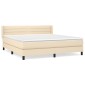 vidaXL Κρεβάτι Boxspring με Στρώμα Κρεμ 160x200 εκ. Υφασμάτινο