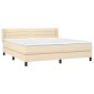vidaXL Κρεβάτι Boxspring με Στρώμα Κρεμ 160x200 εκ. Υφασμάτινο