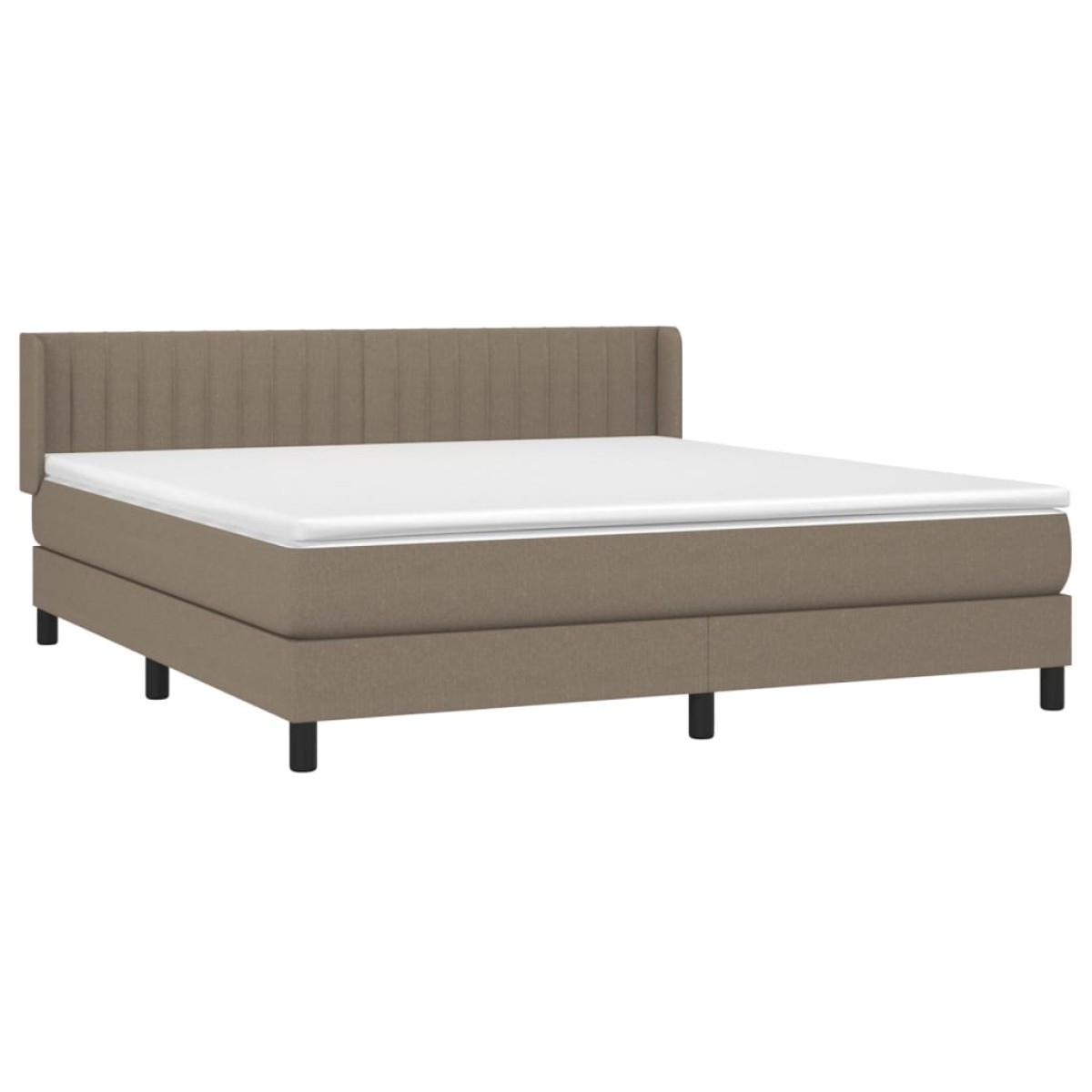 vidaXL Κρεβάτι Boxspring με Στρώμα Taupe 180x200 εκ. Υφασμάτινο