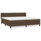 vidaXL Κρεβάτι Boxspring με Στρώμα Σκούρο Καφέ 200x200 εκ. Υφασμάτινο
