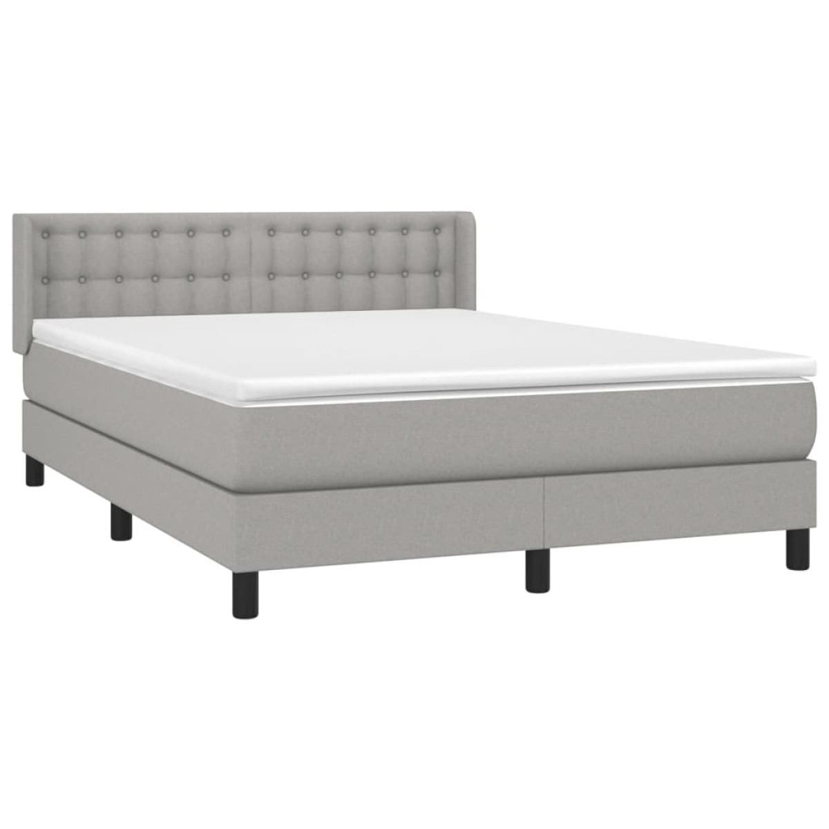 vidaXL Κρεβάτι Boxspring με Στρώμα Ανοιχτό Γκρι 140x200 εκ. Υφασμάτινο