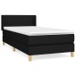 vidaXL Κρεβάτι Boxspring με Στρώμα Μαύρο 100 x 200 εκ. Υφασμάτινο