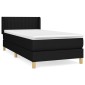 vidaXL Κρεβάτι Boxspring με Στρώμα Μαύρο 100 x 200 εκ. Υφασμάτινο