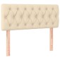 vidaXL Κρεβάτι Boxspring με Στρώμα Κρεμ 90x190 εκ.Υφασμάτινο